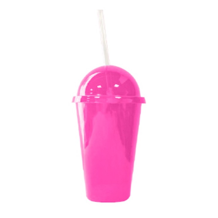Pink Bubble Cup With Straw BPA Free